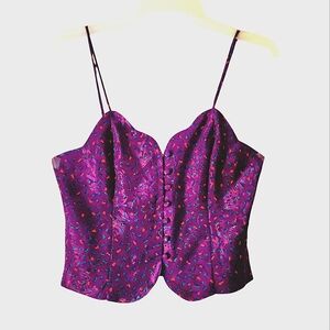 Vintage Y2K Victoria’s Secret Gold Label Purple Confetti Top Size Small